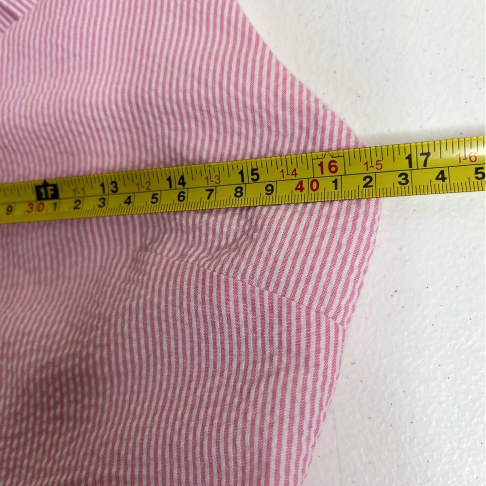 Christian Caliendo Pink White Stripe Seersucker Halter Bow Dress Women Small - Picture 12 of 16